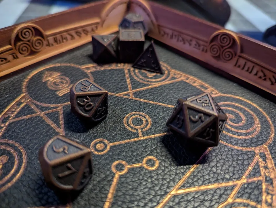 metal dice for added thunk